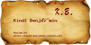 Kindl Benjámin névjegykártya