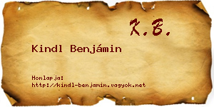 Kindl Benjámin névjegykártya