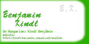 benjamin kindl business card